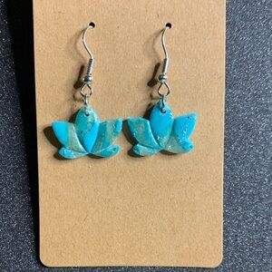 Turquoise Lotus Earrings